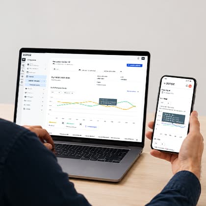 Dashboard Omnipoz di laptop dan ponsel